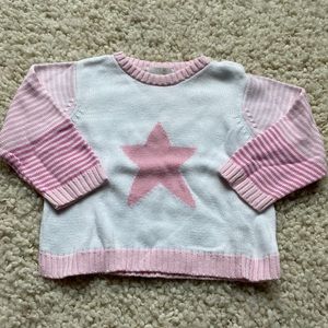 Baby Girl Pink Star Sweater
